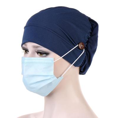 China High Quality Cotton Designs Elastic Sports Underscarf Headband Turban With Inner Hijab Button Tank Top For Women Muslim Hats for sale