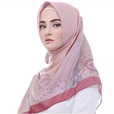 China Fashion 2021 New Designs Adjust Bawal Popular Silk Print Spot Hijab Tudung Bawal Marble Hijab Premium Print For Muslim Women for sale