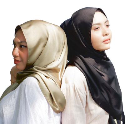 China Wholesale Fashion New Product Silk Scarf Arab Hijab Female Silk Bag Scarf Stretch Satin Bag Shawl for sale