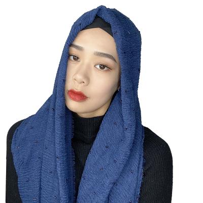 China New Design Cotton 2022 Wholesale Hot Sale Colorful Plain Women Hijab Fold Hijab Muslim Hijab Cotton for sale