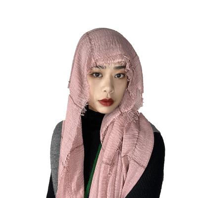 China New Design Cotton 2022 Wholesale Hot Selling Plain Colorful Women's Muslim Hijab Hijab Cotton Hijab for sale