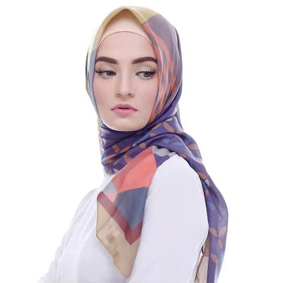 China High Quality Square Silk Bawal Printed Hijab Tudung Bawal Silk Marble Spot Hijab Design Women Muslim Customized Scarf for sale