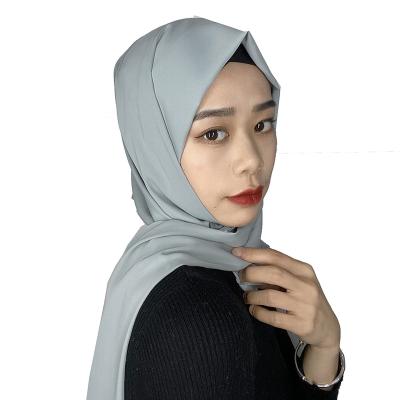 China New Malaysia Tudung Chiffon Chiffon Shawl Scarf Plain Hijab Girl's High Quality Custom Logo Headscarf Wrap Hair Hijab for sale