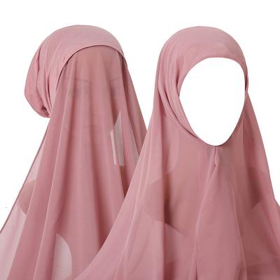 China Plain Thin Chiffon Hijab With Inner Tank Top Under Shawl Custom Logo Scarf Hijab Sportswear Muslim Women Hair Scarf Hat Hair Scarf Chiffon for sale