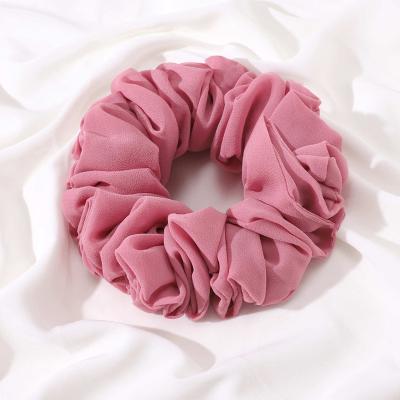 China Malaysia Soft Colorful Oversized Scrunchies Muslim Hair Chiffon Scrunchy Elastic Hijab For Ponytail Holder Scarf Hijab Scrunchie for sale