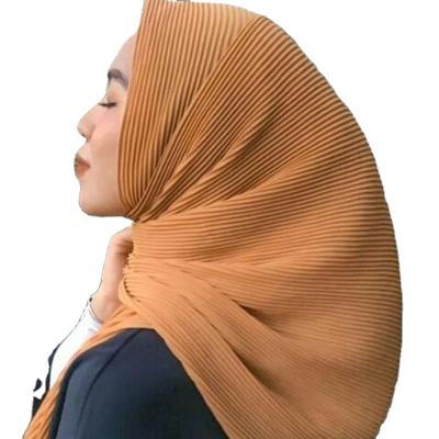 China Luxury Mini Pleated Heavy Chiffon Crush Hijab Chiffon Scarf 2021 High Quality Muslim Hijab Crush Scarf for sale