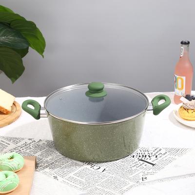 China Sustainable Cookware aluminum marble coating induction bottom energy-saving soup pot non stick cooking pot for sale