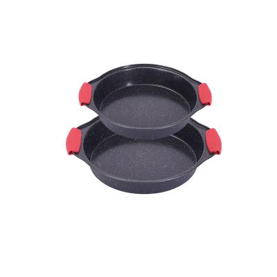 China Sustainable Carbon steel silicone handle non stick 11 inch pizza slice pan pan fried pizza pan for sale