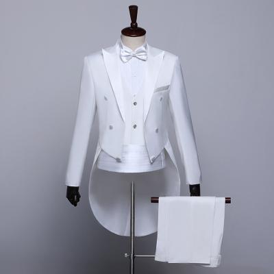 China Custom Anti-wrinkle Slim Fits Groom Gothic Tailcoat Men Prom Party Wear Work Suits Wedding Suits for sale