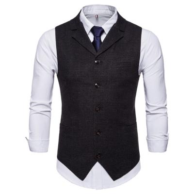 China Custom Single Breasted Slim Fit Formal Evening Mens Anti-Wrinkle Mens Vests And Vests for sale