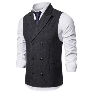 China Anti-wrinkle wedding party bride clothes men's even cross vests and waistcoat wedding vests men's for sale