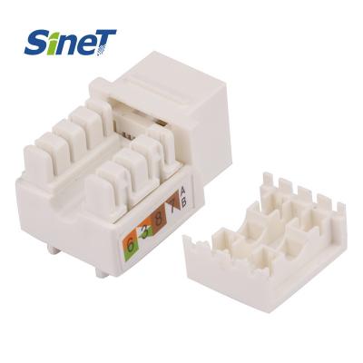 China Punch Down Unshielded UTP Cat6 8P8C RJ45 CAT5e Cat.6 Network Keystone Jack Module Modular 90 degree Te koop