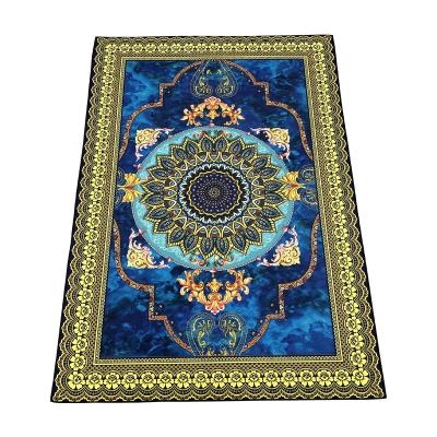 China Large Diamond Velvet Stain Resistant 3d Rug Modern Soft Gold Area Rug For Living Room for sale