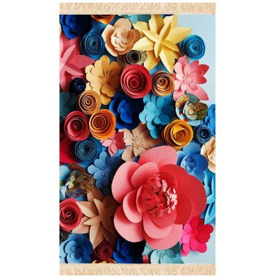 China Washable made in china factory manufacture modern 3d flower rug area rugs and blankets living room for sale