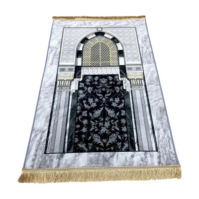 China Stain Resistant Free Sample Custom Raschel Islamic Blankets And Carpets Waterproof Ramadan Muslim Tufting Prayer Mat for sale