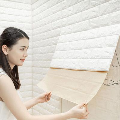 China Modern 3D Brick PE Foam Wallpaper Stone Waterproof Wall Paper Interior 3D Wall Covering for sale