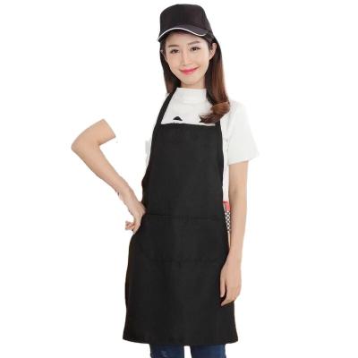 China AP007 Dust and Dirt Solid Color Hanging Neck Cooking Kitchen Apron Cafe Barber Male and Female Chef Waiter Thickened Uniform Apron for sale