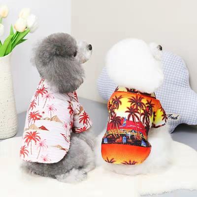 China Viable Custom Hawaiian Spring Summer Dog Clothes Bomei Teddy Clothes Pet Dog Shirt Beach Style PC050 for sale