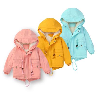 China JK061 Anti-wrinkle Kids Shear Outerwear Jackets For Kids Garbage Girls Winter Casual Coats Hooded Warm Coat Baby Outerwear for sale