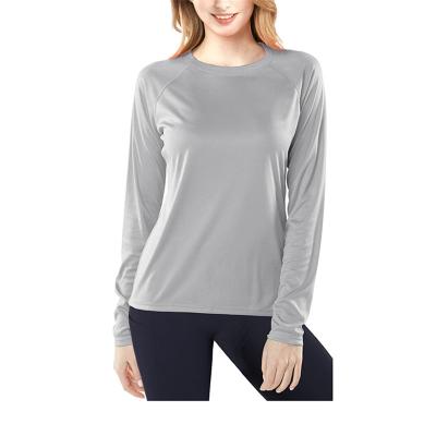 China TS099 OEM/ODM Compressed Support Women's Long Sleeve Shirts Sun Protection UV Light Weight Increasing UPF 50 Running Sweatshirts for sale