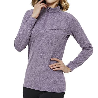 China Custom Wholesale Gym Women's Gym Shirts Active Fitness TS098 Long Sleeve 100% Long Sleeve T-shirt Compressed Lightweight Polyester Compressed for sale