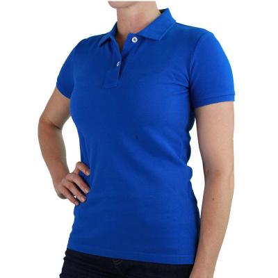 China PL064 Anti-Wrinkle 95% Cotton 5% Spandex Promotional Women's Polo Eco-Friendly T-Shirt en venta