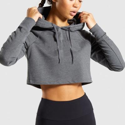 中国 HD096 Anti-wrinkle Cut and Sew Hoodie Cropped Hoodie Woman Sweatshirts for Training 販売のため