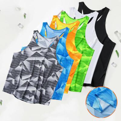 China TK198 QUICK DRY Muscle Fitness Vest Men's Outdoor Running Quick-drying Breathable Sports Tank Tops for sale