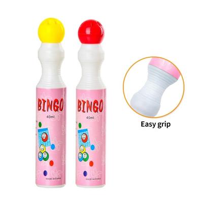 China Bingo Game Customized 10 Colored Dab and Dot Bingo Marker Containers Plastic Seed Ink Bottle 40ml Bingo Pens for Painting Games for sale