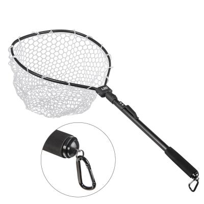 China Fish Lover Aluminum Alloy Black Fast Folding Hand Dip Net Fly Fishing Price China Rubber Net Fishing Net for sale