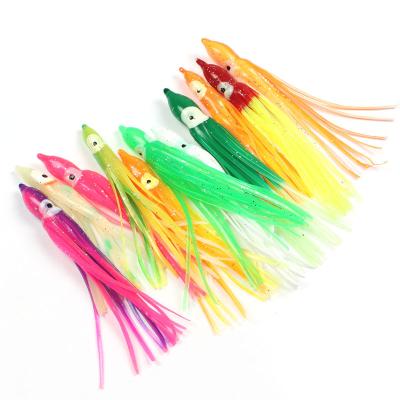 China 50/75/90/100/120mm Popular Luminous Sea Fishing Octopus Fishing Lure Boat Fishing Soft Squid Bait for sale