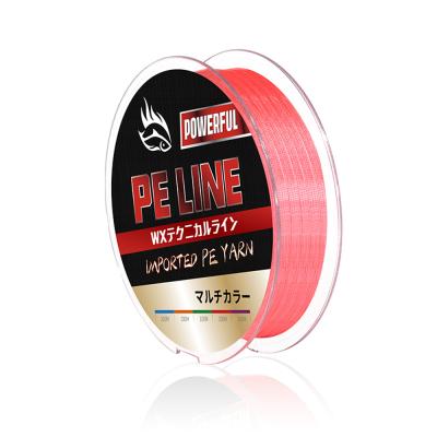 China High-knot Strength Factory Direct Multicolor PE Braid Soft Fishing Line 4 Strand Strong Lines for sale