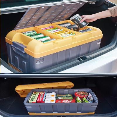 China Folding plastic folding Storage Bins Camping collapsible storage box with  lids outdoor storage container for sale