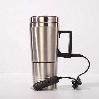 China 304 Stainless Steel Stainless steel travel DC 12V electric car vehicle heating kettle tumbler cup mug STAINLESS STEEL HEATED TRAVEL MUG for sale