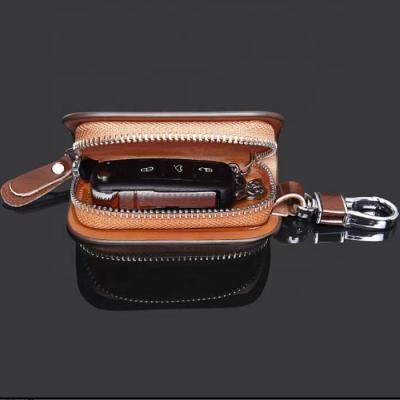 China Leather Hot selling luxury leather portable gift brand car holder key bag case for sale