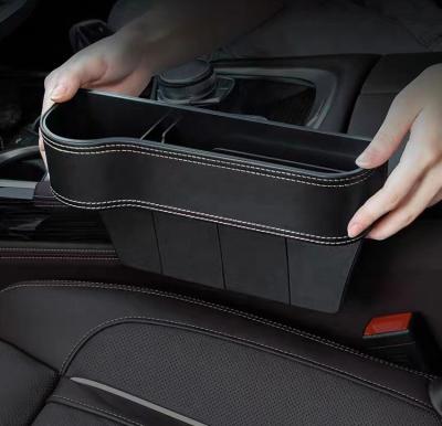 China New China-Chic Portable leather Multi function car seat side gap filler storage box with cup phone holder for sale