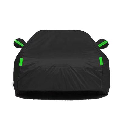 China Sports 190T Silver coated cloth Automobile garment Car hood Car cover Polyester reflective strip Rain protection and sun protection for sale