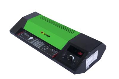 China ISO9001 Pouch Laminating Machine Laminating Width 230mm Color Green Full Metal for sale