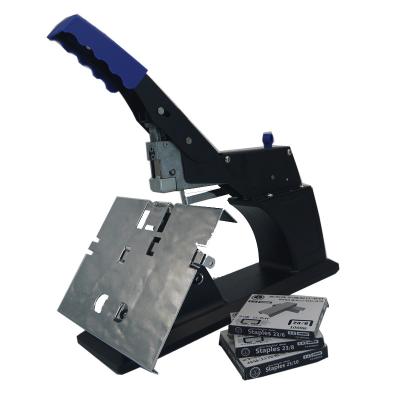 China Flat Stapler 60 Sheet Manual Saddle Stapler Black Color Clip Platform Structure for sale