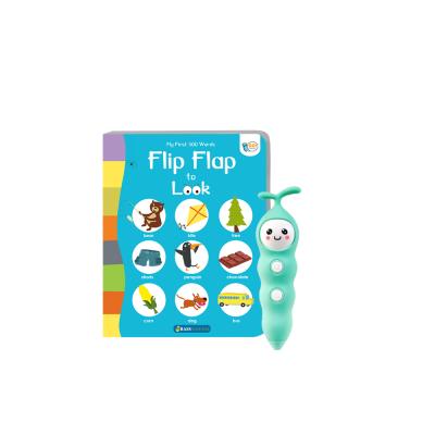 China Toy My First Educational 300 Words Flip Flap for Watching Children Reading Book Reader XY1809 with Read Pen for sale