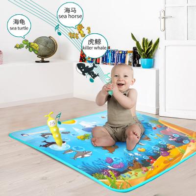 China Ocean Educational Multi-Language Animal Sound Mat Pen Reading Toy Foldable Baby Game Learning Educational Mat for sale