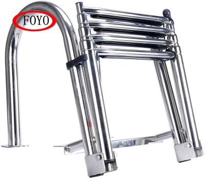 China Used in FOYO brand marine leisure boat hot sale boat accessories marine 304 stainless steel step 3 telescoping bathing ladder for sailboat and yacht for sale