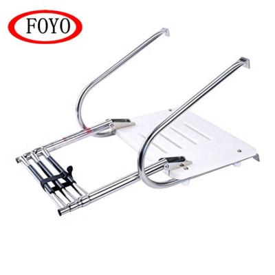 China Used in FOYO Marine Leisure Brand Hot Sale Boat Boat Accessories Stainless Steel Folding Deck Ladder with Handle for Swimming Pool & Kayak & Yahcht for sale