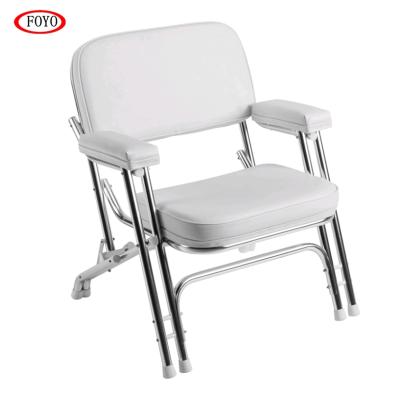 China Folding yacht deck chair /boat /leisure FOYO accessories / Marine Fishing Boat Seat White Stainless Steel Marine View for sale