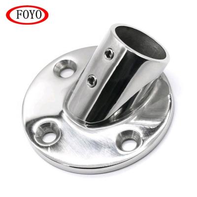 China Used In Boat Leisure Foyo Brand 316 Stainless Steel Bimini Cap 45 Marine Angle Round Base Rail Mount For Tube OD 7/8