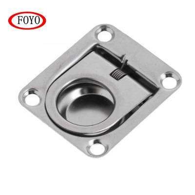 China Used in boat leisure Foyo brand yacht parts marine stainless steel lift spring loaded flush handle loaded flush lifting ring for sailing boat for sale