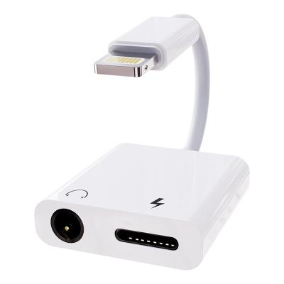 China Mobile Phone 2 in 1 Adapter Jack Headset Earphone Audio Music Charger Adapter For iPhone for sale