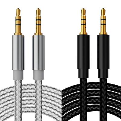 China Male AUX. 3.5mm Jack Nylon Car Audio Cable Extension Cable AUX. from braid to male for sale