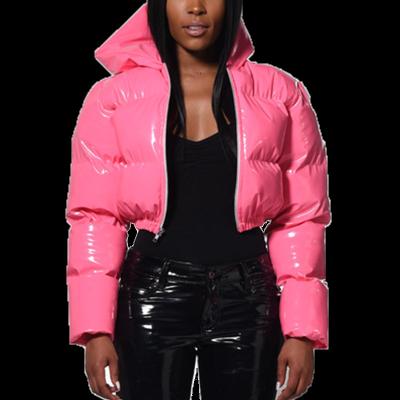 China New Arrival Winter Custom Made High Quality Spring Waterproof Bubble Shiny Women's Jacket Shiny Jacket For Women for sale