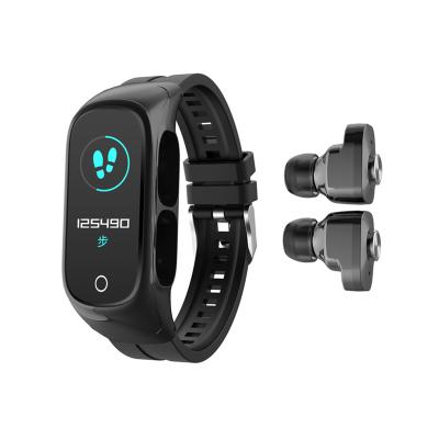 China MP3 playback N8 Wireless Earbuds 2 in 1 Smart Watch with Heart Rate Blood Pressure Sleep Monitor X5 X5pro X6 Tws Earphone Smartwatch for sale